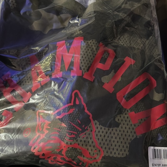 Men's Champion AOP Urban Pursuit Fleece Crew Mesh Camo Cargo Olive L - Picture 6 of 6